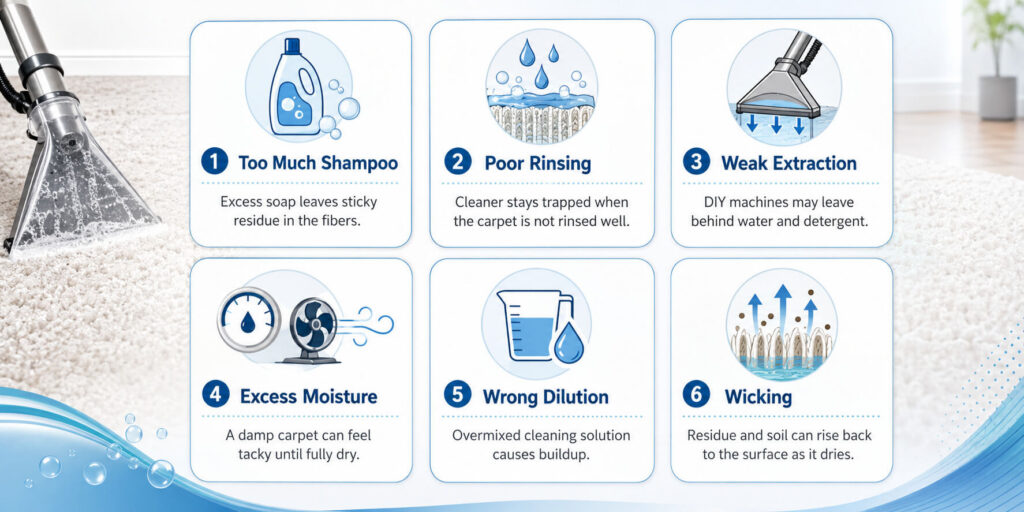 The Most Common Causes Of Sticky Carpet After Cleaning